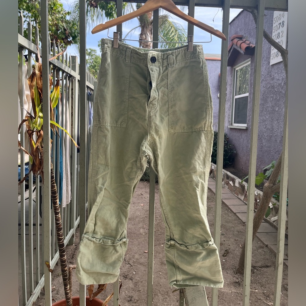 Zara linen drop crotch cargo pants